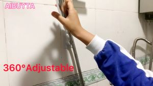 Self Adhesive Bathroom Shower Holder Wall Mounted Sprinkler Shower Head Rack 360 Degree Adjustable Head Bracket