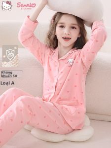 Hello Kitty | Bộ Đồ Ngủ Dài Tay Phong Cách Mới Cho Bé Gái