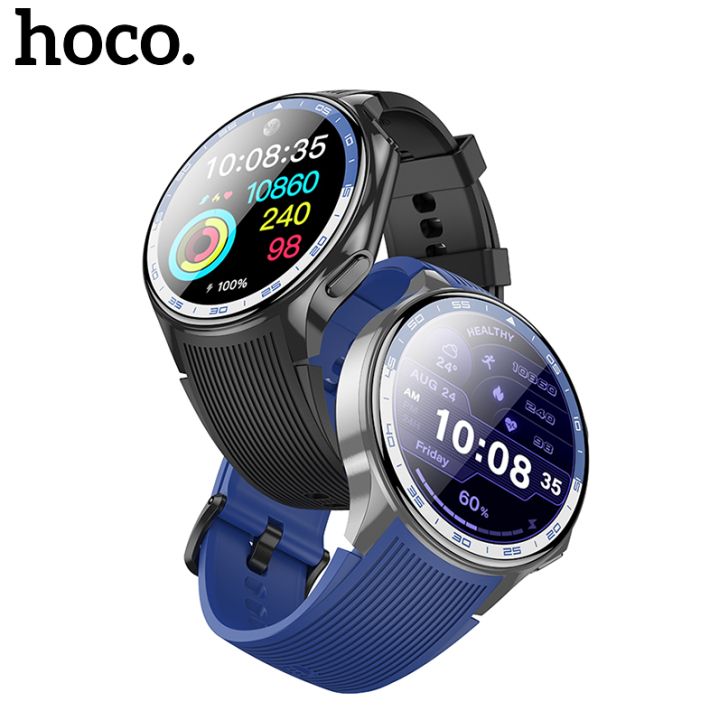 ของแท้ 100% Hoco Y24 AMOLED สมาร์ทนาฬิกากีฬา นาฬิกาข้อมือสำหรับผู้ชาย1.43นิ้วกันน้ำบลูทูธ5.3กีฬา IP67กันน้ำรองรับการเล่นวิดีโอ/พุชข้อมูล22ภาษาสำหรับแอนดรอยด์ Ios สมาร์ทโฟนทุกรุ่น