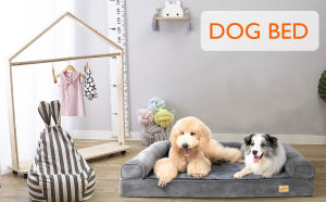 UNHO Large Dog Sofa Bed Orthopedic Pet Sleep Bedding M L XL XXL Detachable Cozy Dog Couch Bedding with BolsterWaterproof Cover