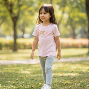 Moose Girl Blouse with Leggings Terno Set Crystal Rose and Silver Cloud (GSLGS 603 7385 LP)