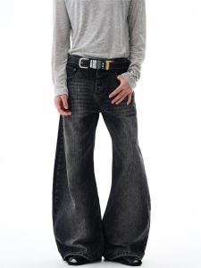 กางเกงยีนส์ทรงหลวมขาตรงสไตล์ย้อนยุคแบบอเมริกันสำหรับผู้ชาย กางเกงขายาวลำลองสำหรับใส่ไปเที่ยวในเมือง สีสันสดใส สไตล์ฤดูใบไม้ร่วง