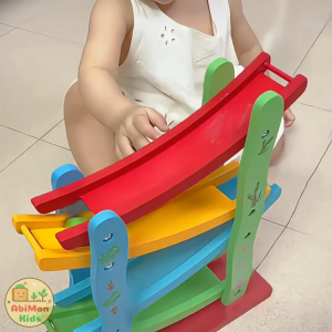 Xe Cầu Trượt Gỗ 4 Tầng | Kèm 4 Xe Ô Tô Giúp Bé Rèn Khéo Tay Phát Triển Và Tăng Phản Xạ Phối Hợp Tay Mắt Hiệu Quả