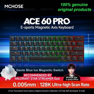 MCHOSE | MCHOSE ACE 60 Pro ACE68 V2 Magnetic Axis Gaming Mechanical Keyboard Wired Hot Swap 0.08ms 0.001mmRT 8KHz Customized 256K SOCD/RS