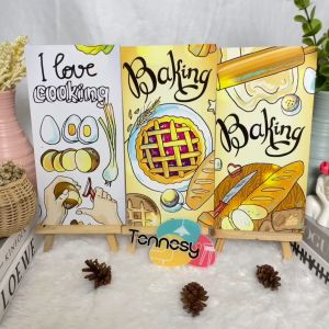 TENNESY Hiasan Dinding Dapur I Love Baking Cook Masak 15x30cm Dekorasi Kamar Tidur Pajangan Rumah