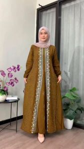 Ariefa Batik - Gamis Twill Rayon Exlusive Lukis Bunga Premium Busui Jumbo