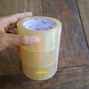 Lakban OPP Tape/Lakban Clear Bening Ksatria tape 48mm x 100yard dan isolatip 1 inch 45mm x 80yard/satuan/per pcs