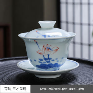 Đĩa Trà Bằng Gốm Sứ Trắng Không Bỏng Họa Tiết Hoa Sen Bộ Trà Gốm Sứ Thủ Công Dụng Cụ Pha Trà Đồ Dùng Ăn Uống Đồ Dùng Gia Đình