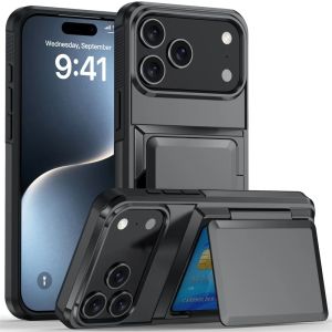Heavy Duty Wallet Card Slot Phone Case for iPhone 18 17 16 Pro Max 15 14 Plus 13 12 11 Pro Protective Cover with Hidden Holder