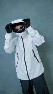 Jaket Gorpcore NGY Windbreakers Waterproof Series Putih