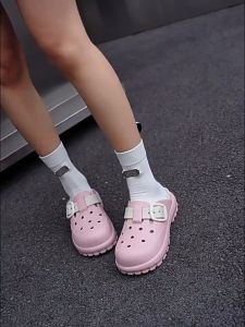 รองเท้าแตะเสริมส้นผู้หญิง วัสดุ EVA ส้นสูง 4cm หัวมน แต่งสายคาดแบบเข็มขัดหน้าเท้า สีพื้นมินิมอล ระบายอากาศดี ใส่สบาย #sy191