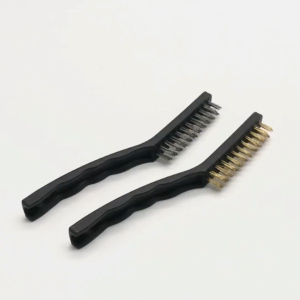 2Pcs Dental Bur Cleaning Brush Stainless Steel Wire With Plastic Handle Gold/Silver Dentist Tool Durable Easy Use