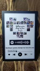 New Sintra Board Wall Decor A4 Size 3mm tickness 3D Frame With Spotify Playback Scan Code With Free Adhesive Perfect gift For Valentines