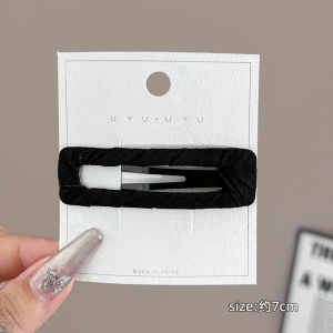 Elegant Black Hair Clip Womens Forehead Side Bangs Back Hair Card Autumn Winter Fashion Hair Accessories Simple Style