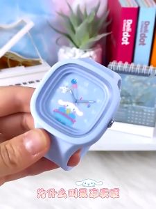 Sanrio Cartoon Watch For Kids Girls Boys Silicone Square Childrens Watch Skin-friendly silicone wristband