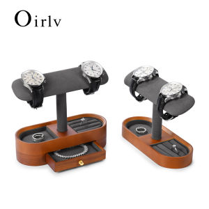 Oirlv Wooden Jewelry Organizer: Watch Display Stand & Jewelry Showcase Props