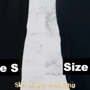 MBS Plus Size S - 4XL/XXXXL Muslimah Skirts Kipas Belakang Women Kick Pleat Skirt