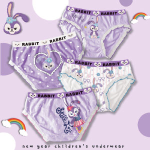 Girls Cotton Triangle Underwear Breathable Comfortable Cartoon Print Home Use Kids Briefs Non-Irritating to Babys Skin
