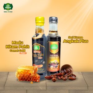2 IN 1 Paket Hemat Abbas Sari Kurma Angkak Plus Madu Hitam Pahit Extra Gamat Gold Bidara Dan Kelor