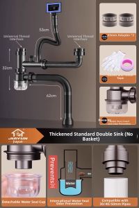 JIAYUN | Anti-odor Drain Pipe Kit for Kitchen Sink