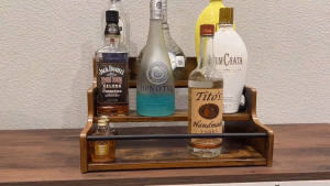 Wooden Storage Display Rack Wine Rack Organizer Seasoning Rack Coffee Syrup Rack Organizer Syrup Bottle Holder Stand for Coffee Bar