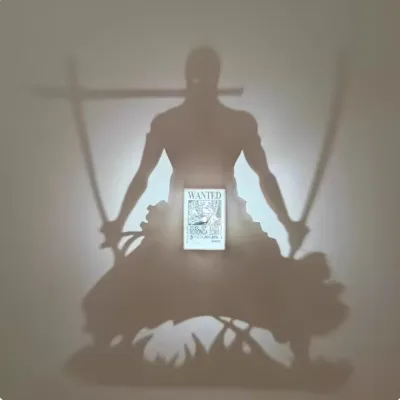 Bandai | Anime Figure Shadow Wall Lamp Kaito Kid Conan Goku Luffy Night Light Projector Home Decor Toy Collection Friends Birthday Gift