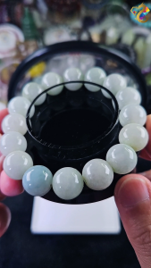 Premium Grade Bluish Green Jadeite A-Grade Bracelet