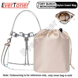 EverToner Nylon Organizer Bucket Bag for T MONOGRAM - กระเป๋าผ้าซาตินนูม, Drawstring Liner, Tote Inner Shaper - 5 Colors
