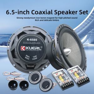 KUERL | 6.5 Inch 2-way Car Coaxial Speaker Set MAX 140W Car Audio Modified Speakers Auto Music Stereo Full Frequency High Fidelity