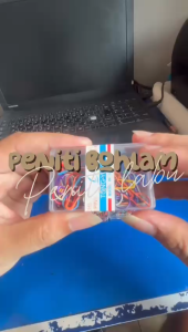 Hallobestie - Peniti Bohlam / Peniti Hijab / Peniti Jilbab /Peniti Labu Anti Karet 1 kotak Mika Termurah