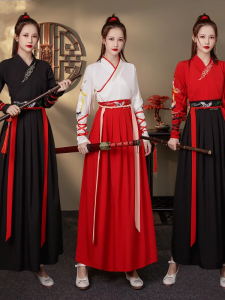 Classical Chinese Martial Arts Style Womens Hanfu Dance Costume Ancient Warrior Female Hero Traditional Ethnic Stage Outfit