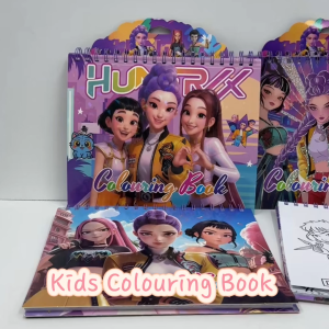 Colouring Book Kpop Demon Hunter Sticker Handle Drawing Activity Coloring Book Birthday Doorgift Gift For Kids Children