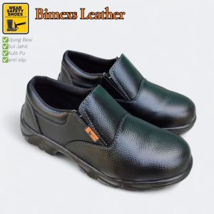 Sepatu Safety Pria Ujung Besi Sepatu Kulit Kerja Pabrik Sepatu Kerja Proyek Ankle Boots