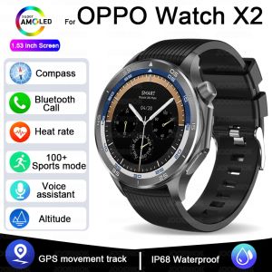 OPPO New X2 Bluetooth Call Smart Watch AMOLED HD Screen GPS Outdoor Sports Fitness Watch Health Monitoring Smartwatch Android