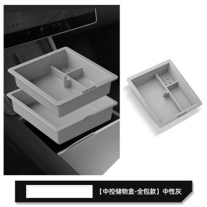 White Storage Box for Tesla Model Y/3 Center Console Upper And Lower Layers Handrest Box Front And Rear Storage Organizer