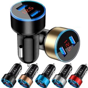 Charger Mobil 12V Tampilan Layar Tetap & Charger Ponsel Dual USB