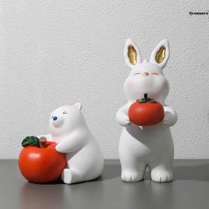 Creative Fun Animal Resin Figurines Home Decorations Living Room Entrance Desktop New Year Gifts Cartoon