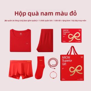 Quần lót MiiOW Cat Person vải cotton màu đỏ kháng khuẩn giữ nhiệt mặc thoải mái