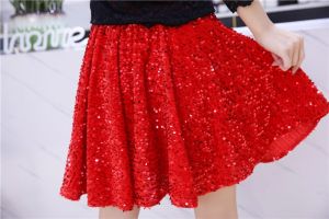 Spring Short Skirt Womens High Waist Shiny Half-length Puffy A-line Base Skirt Umbrella Skirt Large Size Bodycon Skirt