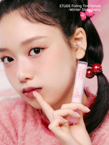 Etude House Fixing Tint Lip Glaze Winter Strawberry Long-lasting Color Boost Waterproof Non-sticky Korean Beauty Makeup Lip Gloss