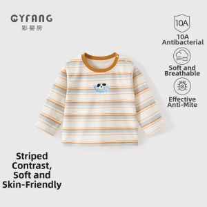 CAIYINGFANG | Stripe Cotton Long Sleeve T-Shirt Spring/Fall Season