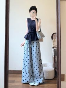 YUEZHONGWEI | Youthful French Style Polka Dot Outfit