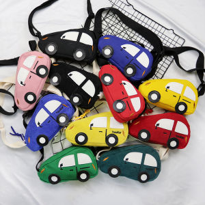 Kids Kids Bags Cute Crossbody Bag Boys and Girls K-style Cartoon Baby Car Canvas Lightweight Shoulder Bag