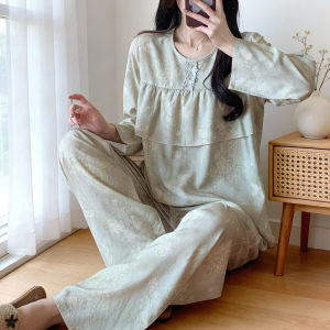 KASIHAN | Slimming Ruffle Trim Breathable Summer Pajama Set