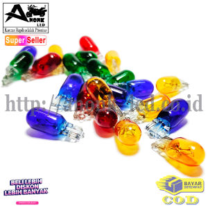 Lampu Bohlam Sein Senja warna 12 Volt 5Watt/Bohlam Sen Senja Spidometer T10 Colok Tancep 12V 5W
