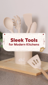 Chefs Gallery 6-Piece Silicone Kitchen Utensils Set with Beech Wood Handle