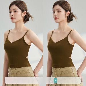 MiiOW | เสื้อกั๊กสายเดี่ยวผ้าโมดอลสำหรับผู้หญิง ฤดูร้อน 2025 ทรงเข้ารูป ลายผีเสื้อ ชั้นใน แขนสั้น สีพื้น เส้นใยโพลีเอสเตอร์