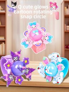 Childrens Glowing Rotating Watch Toy Girls Kumii Purple Snap Bracelet Cartoon Tap Tap Ring 3 Year Old Girls Educational Watch