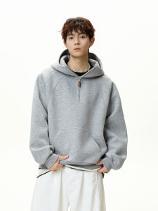 WUKONGYOUHUO | Streetwear American Style Half-Zip Hooded Sweatshirt