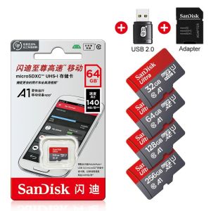 Sandisk 100% A1 Micro Sd Memory Card TFcard Original 128G-2TB C10 U1 SDXC Flashcard Ultra Adapter For Card Reader